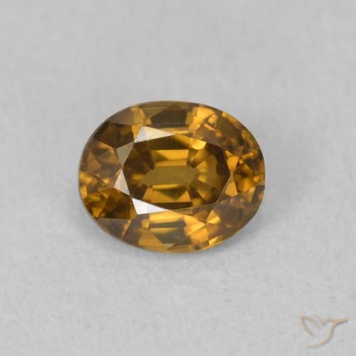 0.62ct Натуральный Золотисто-коричневый Циркон, Овал, Чистота VVS