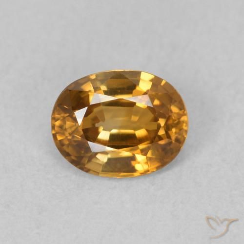 0.62ct Натуральный Золотисто-коричневый Циркон, Овал, Чистота VVS
