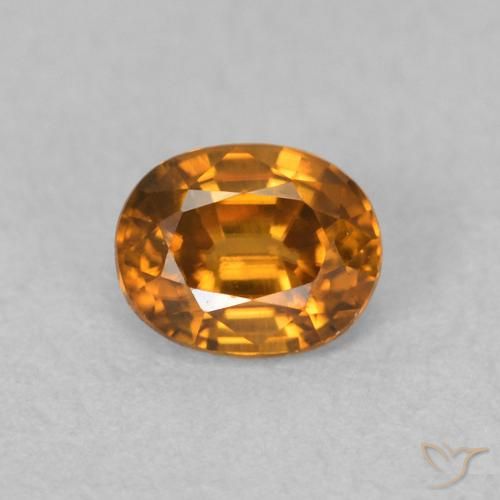 0.64ct Натуральный Оранжево-коричневый Циркон, Овал, Чистота VVS