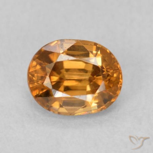 0.95ct Натуральный Оранжево-коричневый Циркон, Овал, Чистота VS