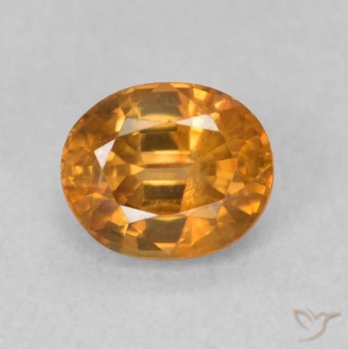 1.04ct Натуральный Оранжево-коричневый Циркон, Овал, Чистота VS