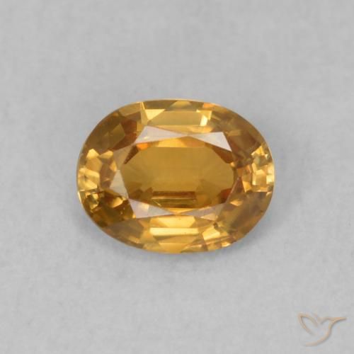 0.53ct Натуральный Золотисто-коричневый Циркон, Овал, Чистота VS