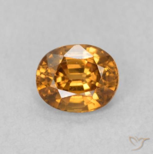 0.67ct Натуральный Оранжево-коричневый Циркон, Овал, Чистота VS