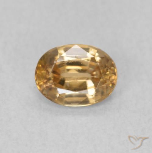0.57ct Натуральный Золотисто-персиковый Циркон, Овал, Чистота VS