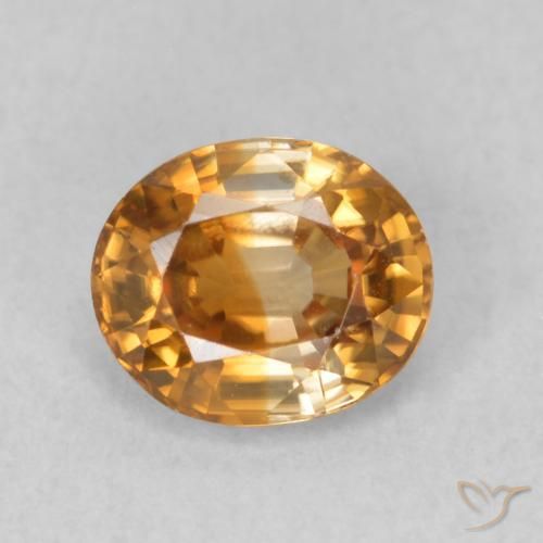 0.96ct Натуральный Оранжево-коричневый Циркон, Овал, VVS-VS