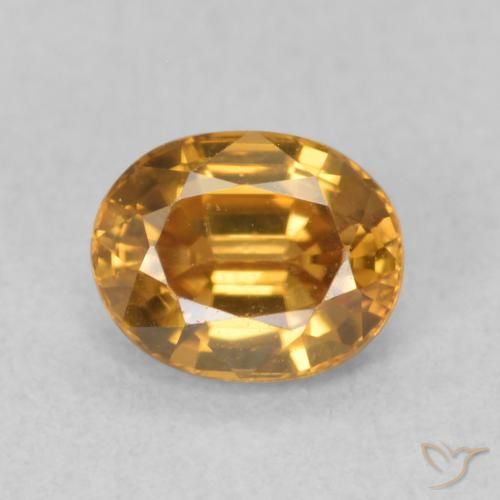 1.00ct Натуральный Золотисто-коричневый Циркон, Овал, VVS-VS