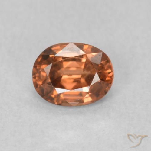 0.59ct Натуральный Светло-оранжевый Циркон, Овал, VVS-VS