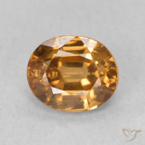 1.02ct Натуральный Оранжево-коричневый Циркон, Овал, VVS-VS