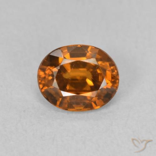 1.07ct Натуральный Medium Dark-Orange Циркон, Овал, Чистота VVS