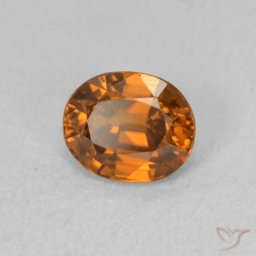 1.07 карата, натуральный Medium Dark-Orange Циркон, Овал, Чистота VVS