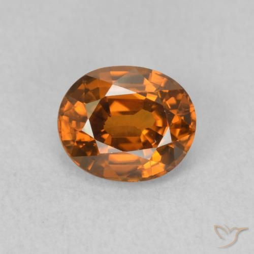 1.09ct Натуральный Средний апельсин Циркон, Овал, Чистота VVS