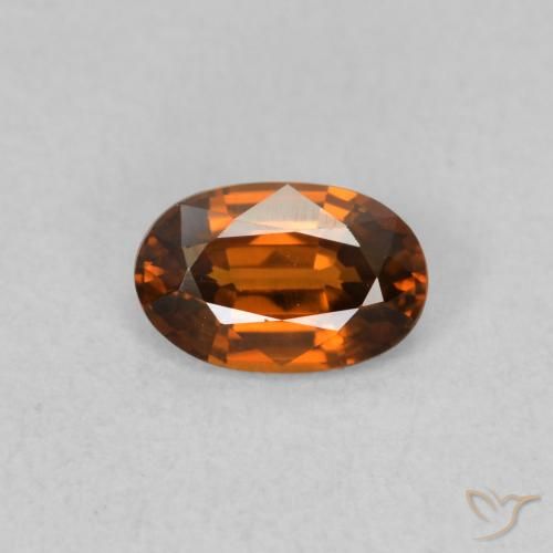 0.64ct Натуральный Красновато-оранжевый Циркон, Овал, Чистота VVS
