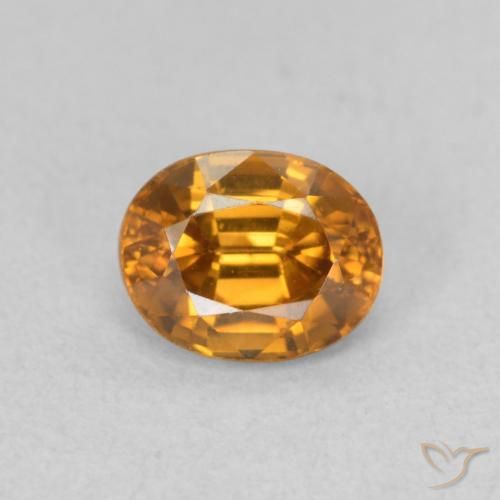 1.07ct Натуральный Средний апельсин Циркон, Овал, Чистота VVS