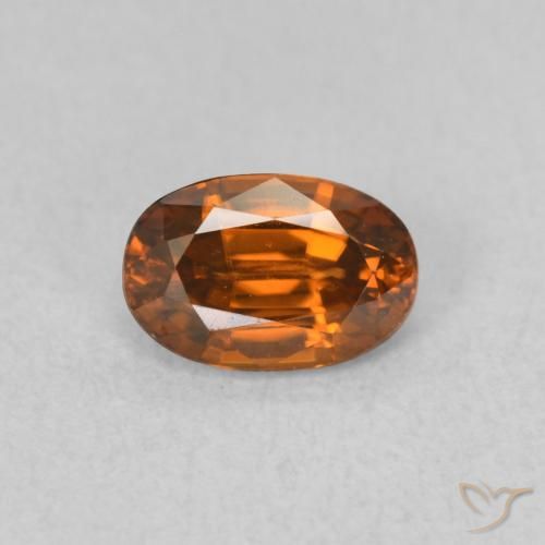 0.82ct Натуральный Medium Dark-Orange Циркон, Овал, Чистота VVS