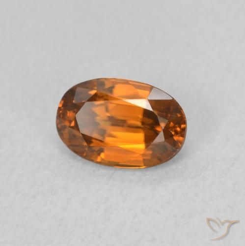 0.82 карата, натуральный Medium Dark-Orange Циркон, Овал, Чистота VVS