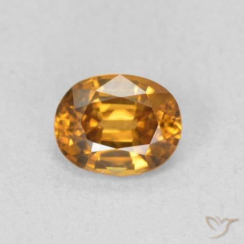 0.65ct Натуральный Коричневато-оранжевый Циркон, Овал, VVS-VS