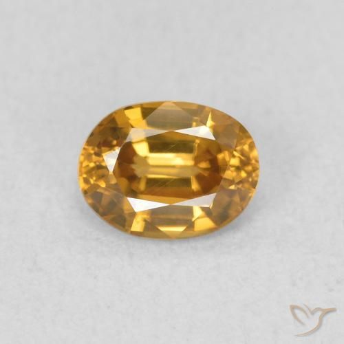 0.59ct Натуральный Золотой Циркон, Овал, Чистота VVS