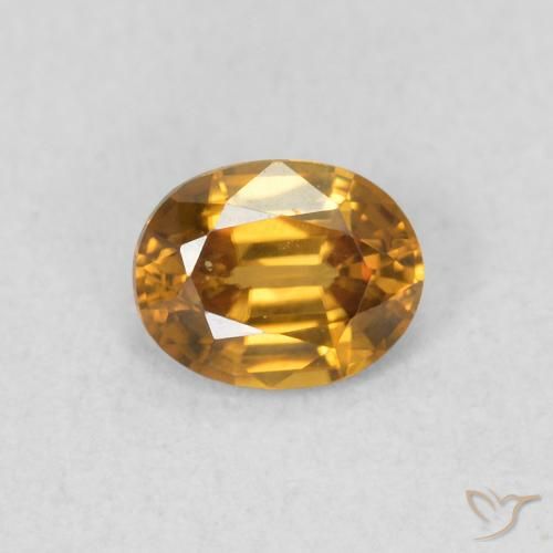 0.58ct Натуральный Золотисто-коричневый Циркон, Овал, Чистота VVS