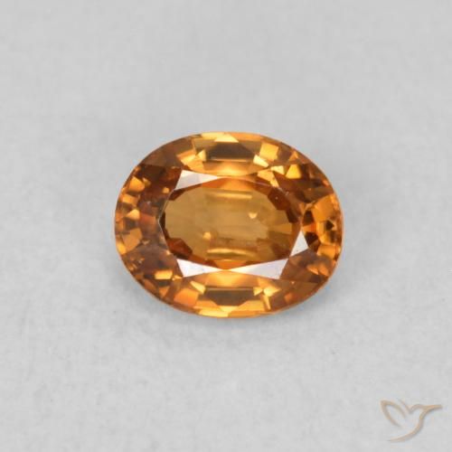 0.61ct Натуральный Средний апельсин Циркон, Овал, Чистота VVS