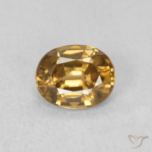 0.64ct Натуральный Золотисто-коричневый Циркон, Овал, Чистота VVS