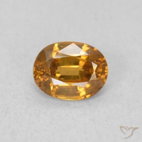 0.63ct Натуральный Оранжево-коричневый Циркон, Овал, Чистота VVS