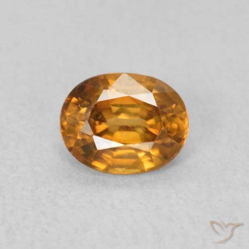 0.62ct Натуральный Оранжево-коричневый Циркон, Овал, VVS-VS