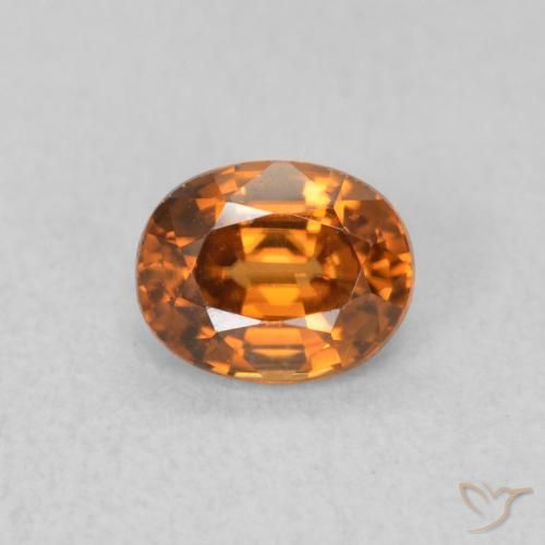 0.67ct Натуральный Темно-оранжевый Циркон, Овал, Чистота VVS