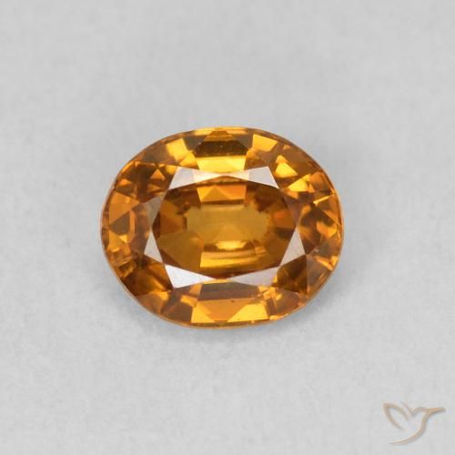 0.94ct Натуральный Коричневато-оранжевый Циркон, Овал, Чистота VVS