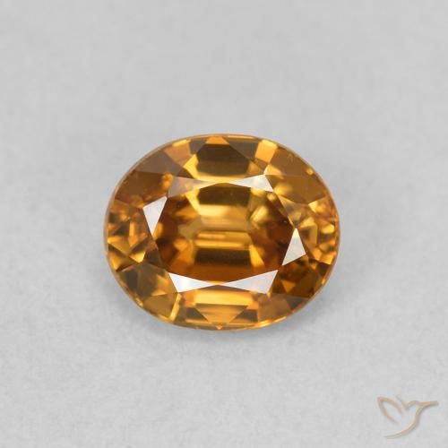 1.02ct Натуральный Средний апельсин Циркон, Овал, Чистота VVS