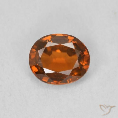 0.87ct Натуральный Темно-оранжевый Циркон, Овал, Чистота VVS
