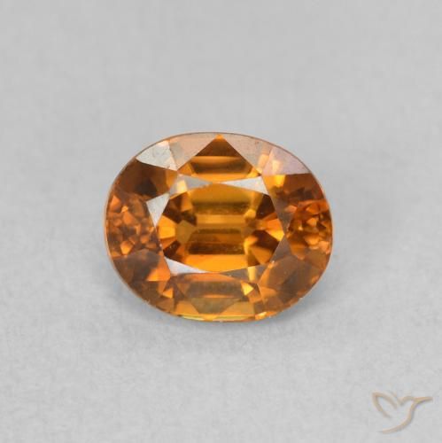 1.10ct Натуральный Средний апельсин Циркон, Овал, Чистота VVS