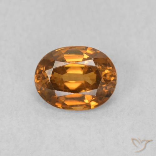 0.59ct Натуральный Оранжево-коричневый Циркон, Овал, VVS-VS