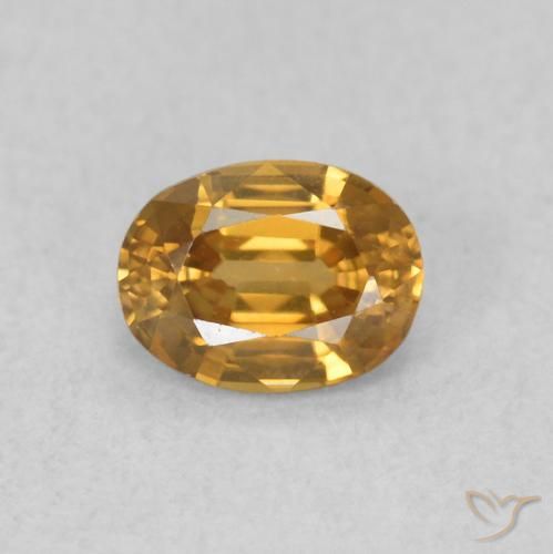0.62ct Натуральный Золотисто-Апельсиновый Циркон, Овал, Чистота VVS