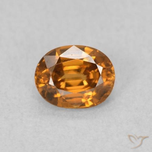 0.60ct Натуральный Золотисто-коричневый Циркон, Овал, Чистота VVS