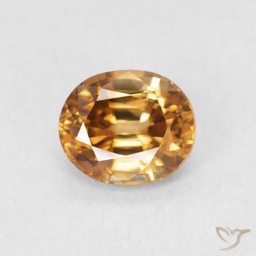 0.96ct Натуральный Средний апельсин Циркон, Овал, Чистота VVS