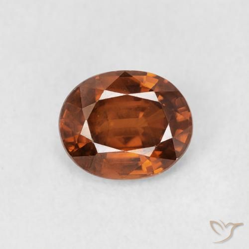 0.94ct Натуральный Красновато-оранжевый Циркон, Овал, Чистота VS