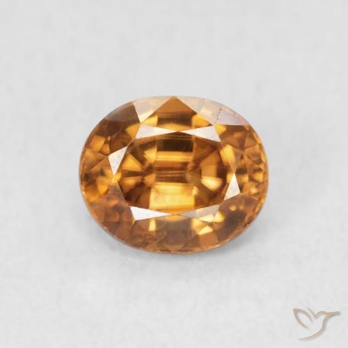 1.05ct Натуральный Оранжево-коричневый Циркон, Овал, Чистота VS