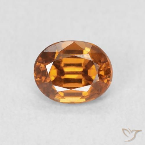 1.02ct Натуральный Средний апельсин Циркон, Овал, VVS-VS