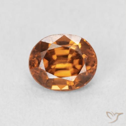 1.07ct Натуральный Средний апельсин Циркон, Овал, VVS-VS