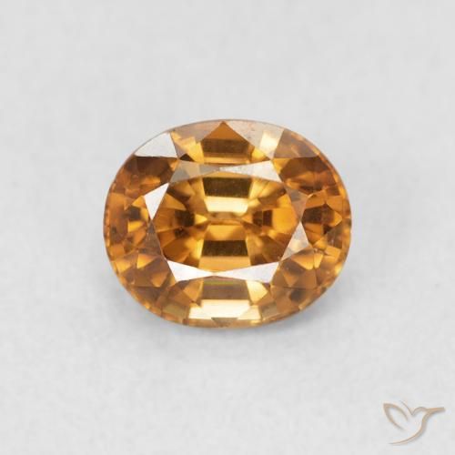 1.06ct Натуральный Средний апельсин Циркон, Овал, Чистота VS