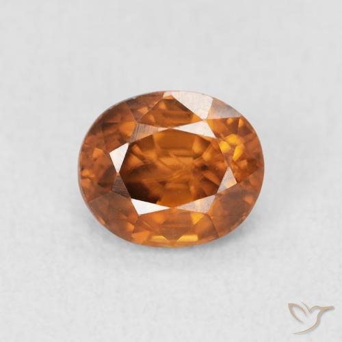 1.07ct Натуральный Средний апельсин Циркон, Овал, VVS-VS