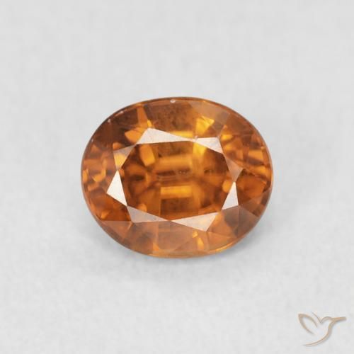 1.02ct Натуральный Оранжево-коричневый Циркон, Овал, Чистота VS