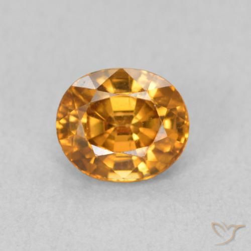 1.06ct Натуральный Землистый апельсин Циркон, Овал, VVS-VS