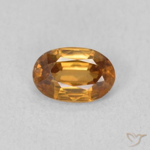 0.70ct Натуральный Ржавый апельсин Циркон, Овал, VVS-VS