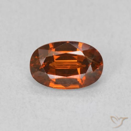 0.82ct Натуральный Красновато-оранжевый Циркон, Овал, VVS-VS