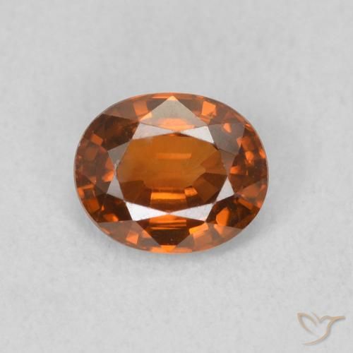 0.90ct Натуральный Огонь Оранжевый Циркон, Овал, VVS-VS