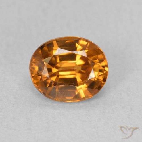 1.06ct Натуральный Землистый апельсин Циркон, Овал, VVS-VS