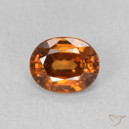 0.99ct Натуральный Землистый апельсин Циркон, Овал, VVS-VS