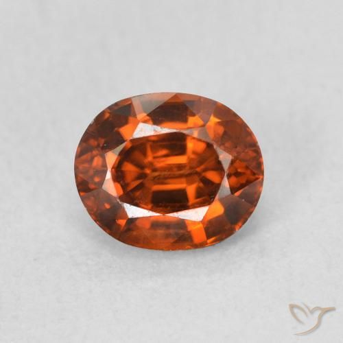 1.15ct Натуральный Красновато-оранжевый Циркон, Овал, VVS-VS
