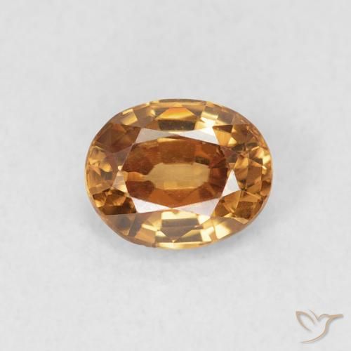 0.93ct Натуральный Оранжево-коричневый Циркон, Овал, Чистота VVS